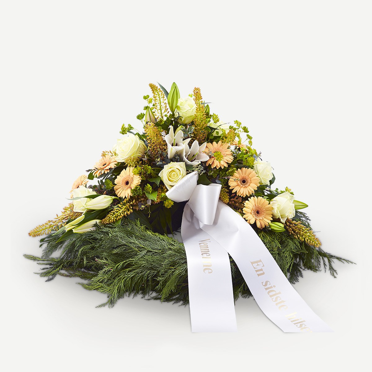 Decorative wreath with ribbon
