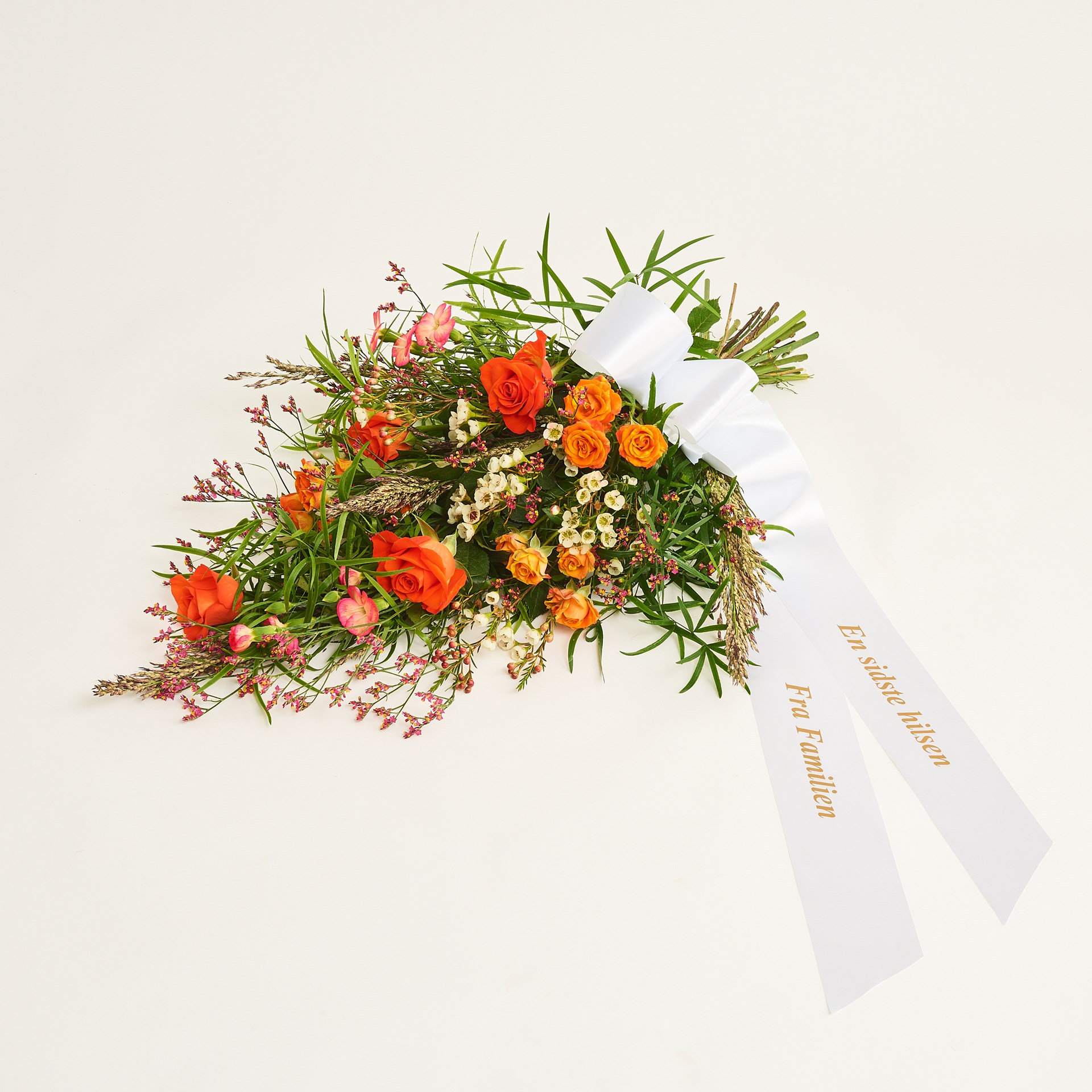 product image for Funeral spray golden with ribbon, DK503DK