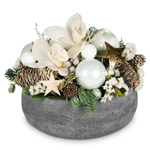 Flower arrangement 'Great Moments' with fairy lights