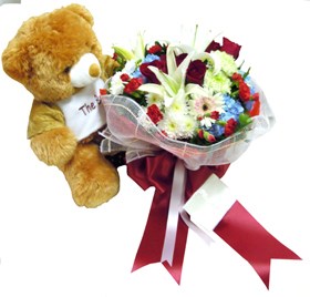 Teddy and Bouquet
