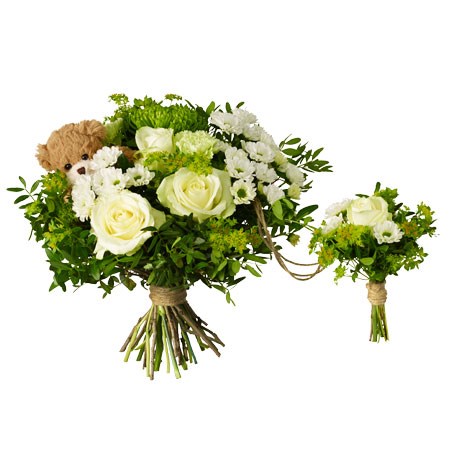product image for Babybirth bouquet with teddy bear